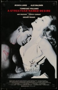 4t069 STREETCAR NAMED DESIRE signed stage play WC 1992 by BOTH Jessica Lange AND Alec Baldwin!