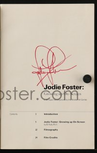 4t221 JODIE FOSTER signed softcover book 1991 Growing Up On-Screen: A Retrospective!