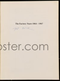4t222 NAT FINKELSTEIN signed softcover book 1989 his book Andy Warhol: The Factory Years 1964-1967!