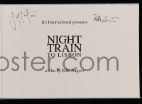 4t214 NIGHT TRAIN TO LISBON signed hardcover book 2013 by Christopher Lee & EIGHT other people!