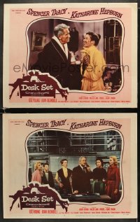 4w857 DESK SET 2 LCs 1957 great images of Spencer Tracy & Katharine Hepburn, Gig Young, Blondell!