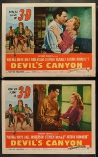 4w859 DEVIL'S CANYON 2 3D LCs 1953 border art of artwork of sexy Virginia Mayo, Dale Robertson!