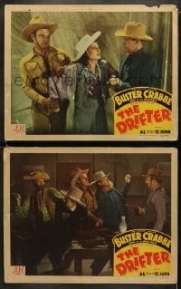 4w865 DRIFTER 2 LCs 1944 cowboy Buster Crabbe, King of the Wild West & Fuzzy St. John!
