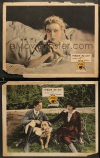 4w873 FORGET ME NOT 2 LCs 1922 Bessie Love & Gareth Hughes sitting outside with cute dog!