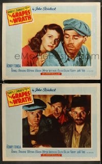 4w876 GRAPES OF WRATH 2 LCs R1956 Henry Fonda, Dorris Bowdon, John Steinbeck, John Ford classic!