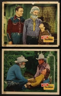 4w890 HOME IN OKLAHOMA 2 LCs 1946 western cowboy Roy Rogers, plus Dale Evans & Gabby Hayes!