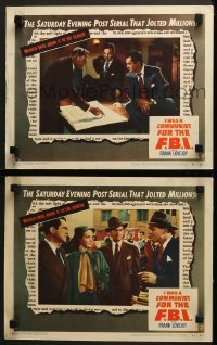 4w896 I WAS A COMMUNIST FOR THE FBI 2 LCs 1951 Frank Lovejoy, red scare film noir!