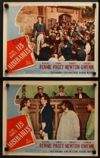 4w912 LES MISERABLES 2 LCs 1952 Michael Rennie as Jean Valjean, Robert Newton as Javert!