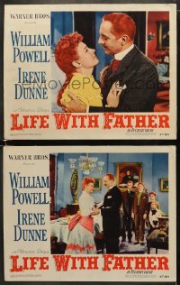 4w913 LIFE WITH FATHER 2 LCs 1947 cool images of William Powell & Irene Dunne!