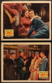 4w917 LOVE UNDER FIRE 2 LCs 1937 romantic images of Loretta Young & Don Ameche, John Carradine!