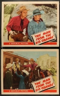 4w921 MAN FROM THE RIO GRANDE 2 LCs 1943 cowboy Don 'Red' Barry, Wally Vernon & Twinkle Watts!