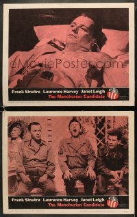 4w926 MANCHURIAN CANDIDATE 2 LCs 1962 Frank Sinatra, Harvey, Leigh, directed by John Frankenheimer!