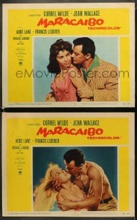 4w928 MARACAIBO 2 LCs 1958 great images of Cornel Wilde & sexiest Jean Wallace + Abbe Lane!