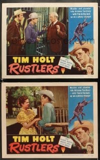 4w965 RUSTLERS 2 LCs 1948 Tim Holt's on the wrong side of trigger-girl Martha Hyer's gun!