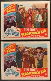 4w976 STAGECOACH KID 2 LCs 1949 Tim Holt moves in on a crooked foreman's plot to kill heiress witness!