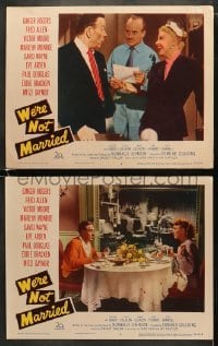 4w991 WE'RE NOT MARRIED 2 LCs 1952 great images of Ginger Rogers with Bracken and Stewart!