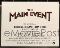 4w022 MAIN EVENT 9 color 11x14 stills 1979 Barbra Streisand with boxer Ryan O'Neal!