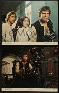 4w441 STAR WARS 8 color 11x14 stills 1977 Luke, Leia, C-3PO, Han, R2, Darth Vader, NSS 77/21-0!