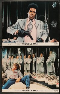4w470 TROUBLE MAN 8 color 11x14 stills 1972 Robert Hooks, one cat who plays like an army!