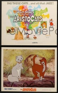 4w055 ARISTOCATS 8 LCs 1971 Walt Disney feline jazz musical cartoon, great cat images!