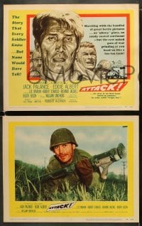 4w062 ATTACK 8 LCs 1956 WWII soldiers Lee Marvin, Jack Palance & Richard Jaeckel!