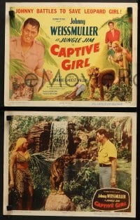 4w103 CAPTIVE GIRL 8 LCs 1950 Johnny Weissmuller as Jungle Jim battles to save Leopard Girl, Crabbe!