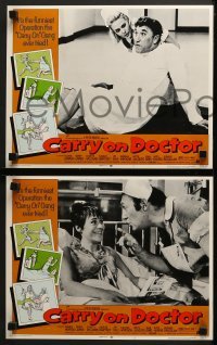 4w107 CARRY ON DOCTOR 8 LCs 1972 sexiest English hospital nurses, wacky border artwork!