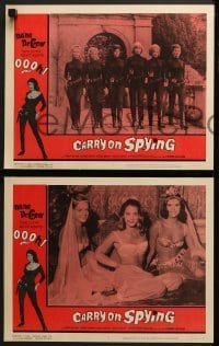 4w108 CARRY ON SPYING 8 LCs 1964 sexy English spy spoof, here come seceret agents 000h!