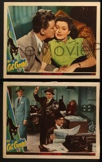 4w678 CAT CREEPS 4 LCs 1946 Lois Collier, Noah Beery, a thrill a minute, a shiver a second!