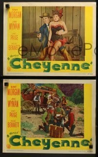 4w564 CHEYENNE 6 LCs 1947 cool images of cowboy Dennis Morgan, w/ Jane Wyman!