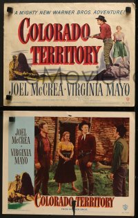 4w122 COLORADO TERRITORY 8 LCs 1949 Virginia Mayo, McCrea is a man with a price on his head!