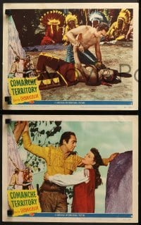 4w626 COMANCHE TERRITORY 5 LCs 1950 Maureen O'Hara, Macdonald Carey, Native Americans, gambling!