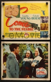 4w126 COME TO THE STABLE 8 LCs 1950 images of nuns Loretta Young & Celeste Holm!