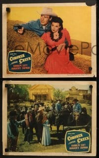 4w684 CORONER CREEK 4 LCs 1948 western cowboy Randolph Scott, Marguerite Chapman!