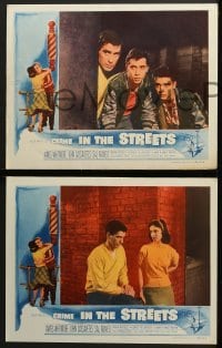4w132 CRIME IN THE STREETS 8 LCs 1956 young John Cassavetes, Whitmore, Mineo, directed by Don Siegel