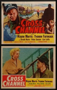 4w134 CROSS CHANNEL 8 LCs 1955 sailor Wayne Morris, Yvonne Furneaux, w/film noir waterfront tc art!