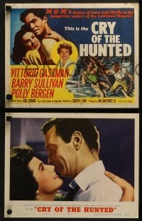 4w135 CRY OF THE HUNTED 8 LCs 1953 Polly Bergen, Barry Sullivan & Gassman in Louisiana bayou!