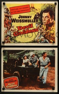 4w146 DEVIL GODDESS 8 LCs 1955 Johnny Weissmuller is NOT Jungle Jim, battling the fire-priestess!