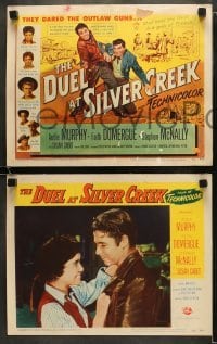 4w158 DUEL AT SILVER CREEK 8 LCs 1952 Audie Murphy & Stephen McNally dared the outlaw guns!