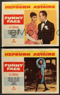 4w761 FUNNY FACE 3 LCs 1957 all with great images of Audrey Hepburn, Fred Astaire, dancing!