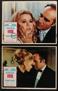 4w191 GAME IS OVER 8 LCs 1967 Roger Vadim's La Curee, Jane Fonda, Peter McEnery, cool design!