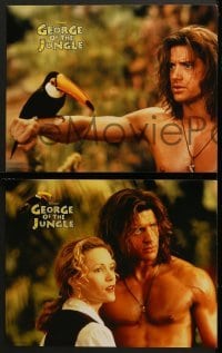 4w518 GEORGE OF THE JUNGLE 7 LCs 1997 Brendan Fraser didn't watch out for that tree, Disney!
