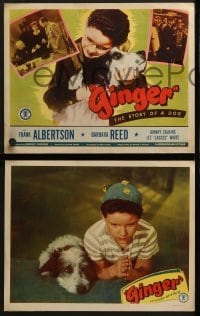 4w196 GINGER 8 LCs 1947 Frank Albertson & Barbara Reed in the story of a dog!