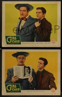 4w575 GIRL IN THE CASE 6 LCs 1944 Edmund Lowe, Janis Carter, a clear case of murder & mirth!