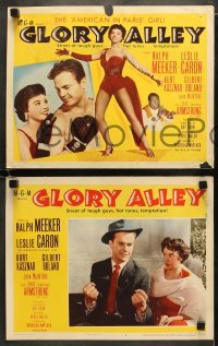 4w199 GLORY ALLEY 8 LCs 1952 boxer Ralph Meeker, sexy Leslie Caron, Louis Armstrong, New Orleans!