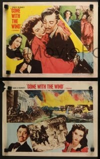 4w576 GONE WITH THE WIND 6 LCs R1954 Clark Gable, Vivien Leigh, all-time classic!