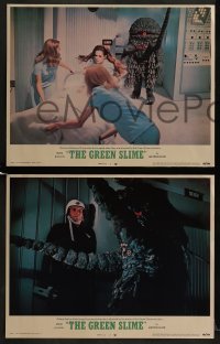4w521 GREEN SLIME 7 LCs 1969 classic cheesy sci-fi movie, great images of monster!