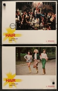4w696 HAIR 4 LCs 1979 Milos Forman, Treat Williams, musical, let the sun shine in!