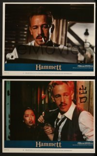 4w697 HAMMETT 4 LCs 1982 Wim Wenders directed, c/u of R.G. Armstrong grabbing Frederic Forrest!
