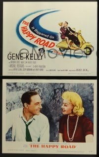 4w205 HAPPY ROAD 8 LCs 1957 Gene Kelly directs & stars w/pretty Barbara Laage!